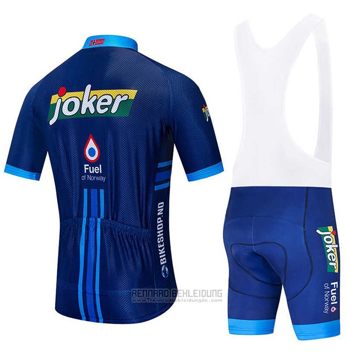 2020 Fahrradbekleidung Joker Fuel Blau Trikot Kurzarm und Tragerhose